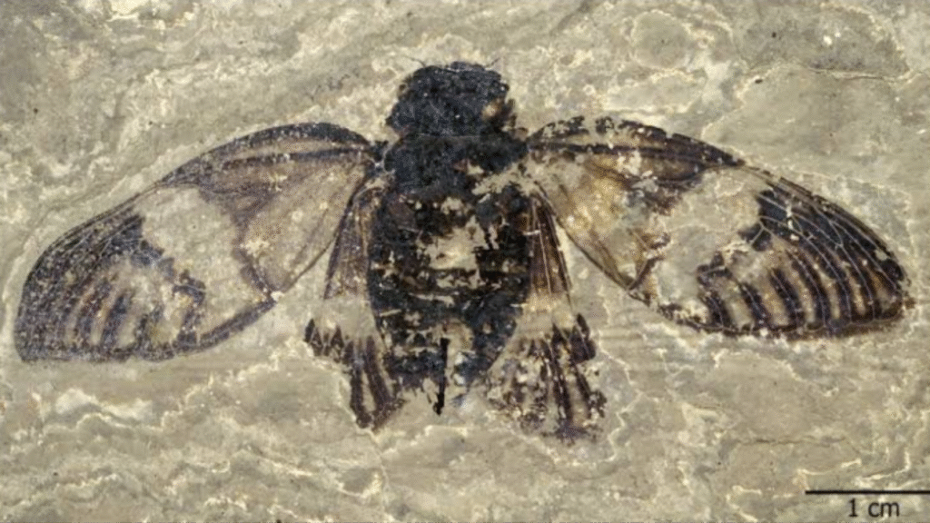 Ilustrasi fosil jangkrik berusia 47 juta tahun (.inet)